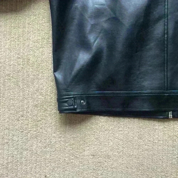 LifeWork Oversized Faux Leather Jacket Black, full length, size L. - Picture 6 of 10